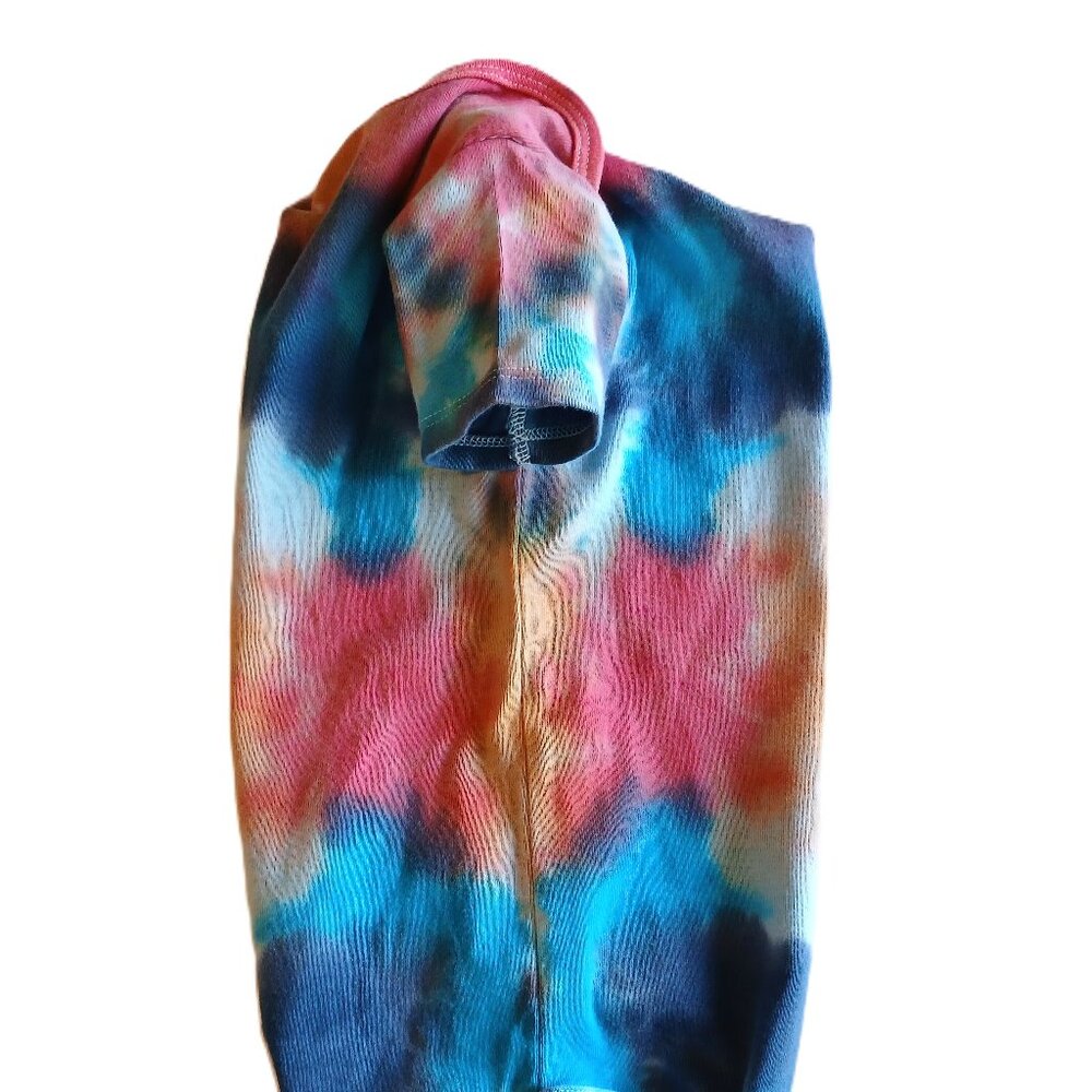 Tie Dye Baby Bodysuit With Abstract Pattern in Blue Red Orange 18 Months NWT - Picture 6 of 16
